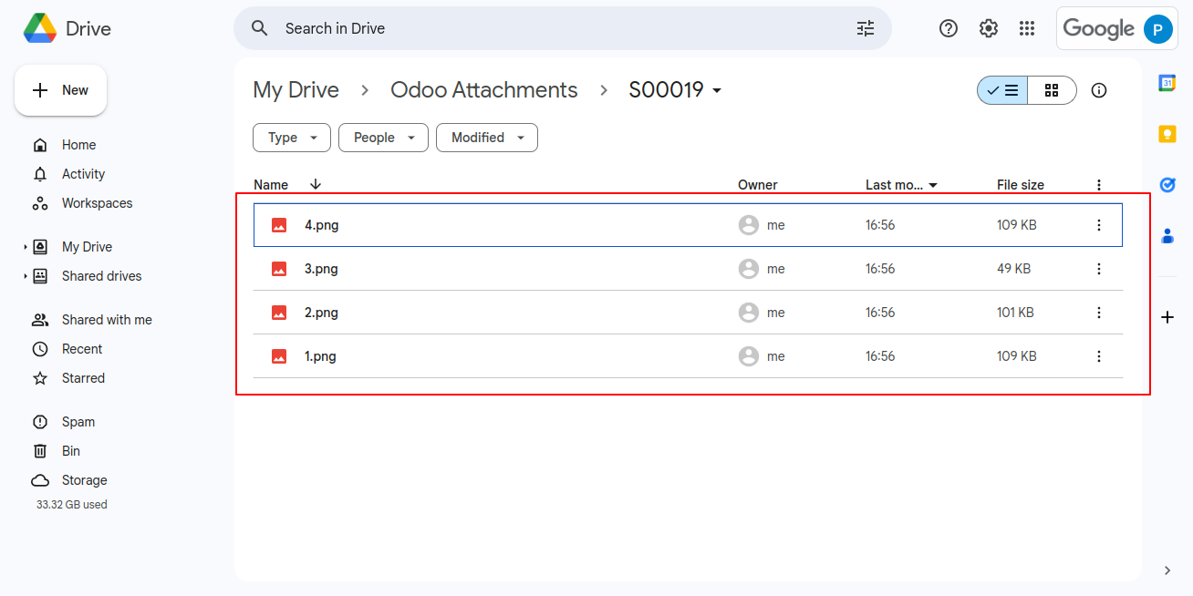 Google Drive Attachments