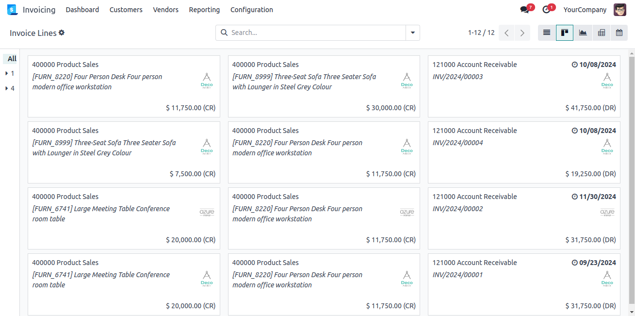 invoice line import