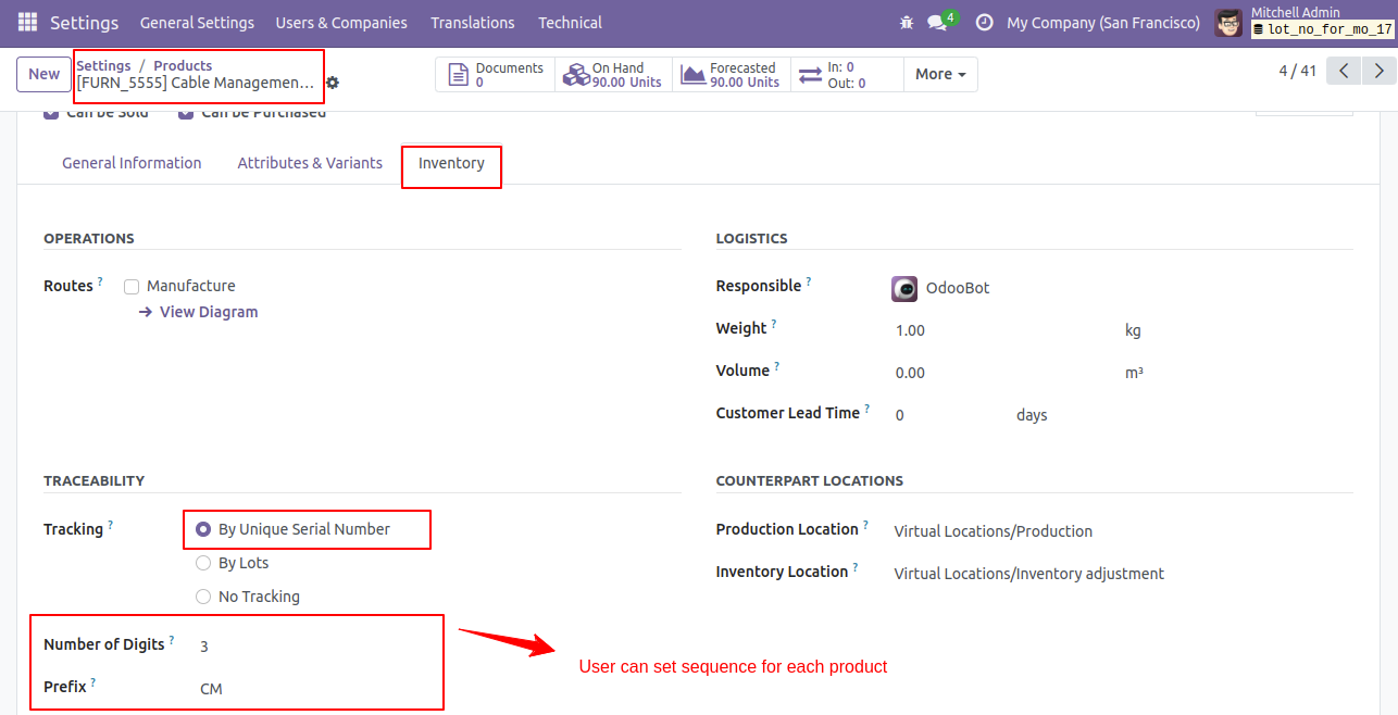 Generate Lot/Serial Number For Manufacturing Order