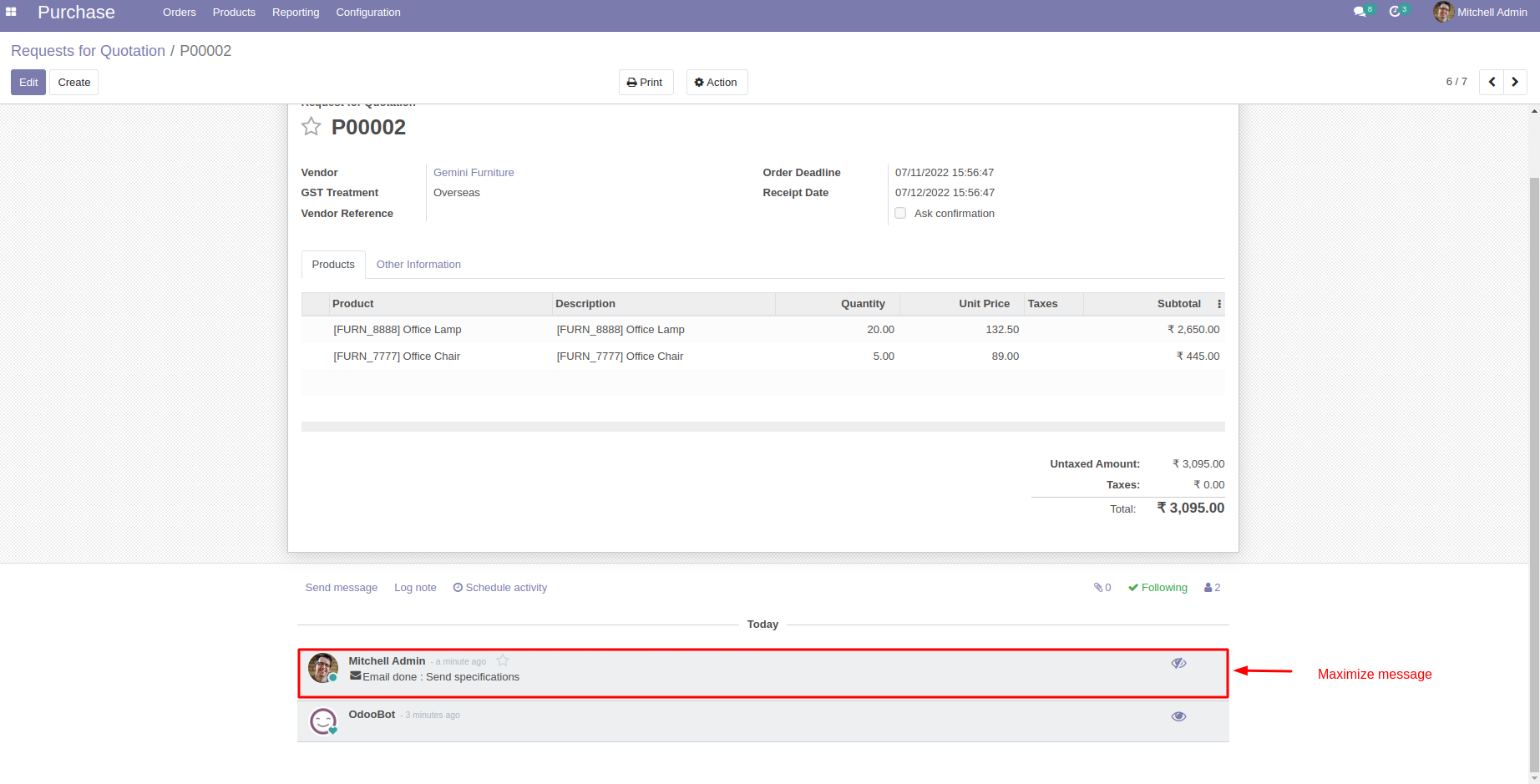 Mail Chatter Toggle - You can toggle mail chatter by using this module. | Mail | Discuss | Chatter | Mail Chatter | Toggle | Inbox | Mail Chatter Toggle | Minimize and Maximize Mail Chatter | Mail Chat Toggle | Chat Log