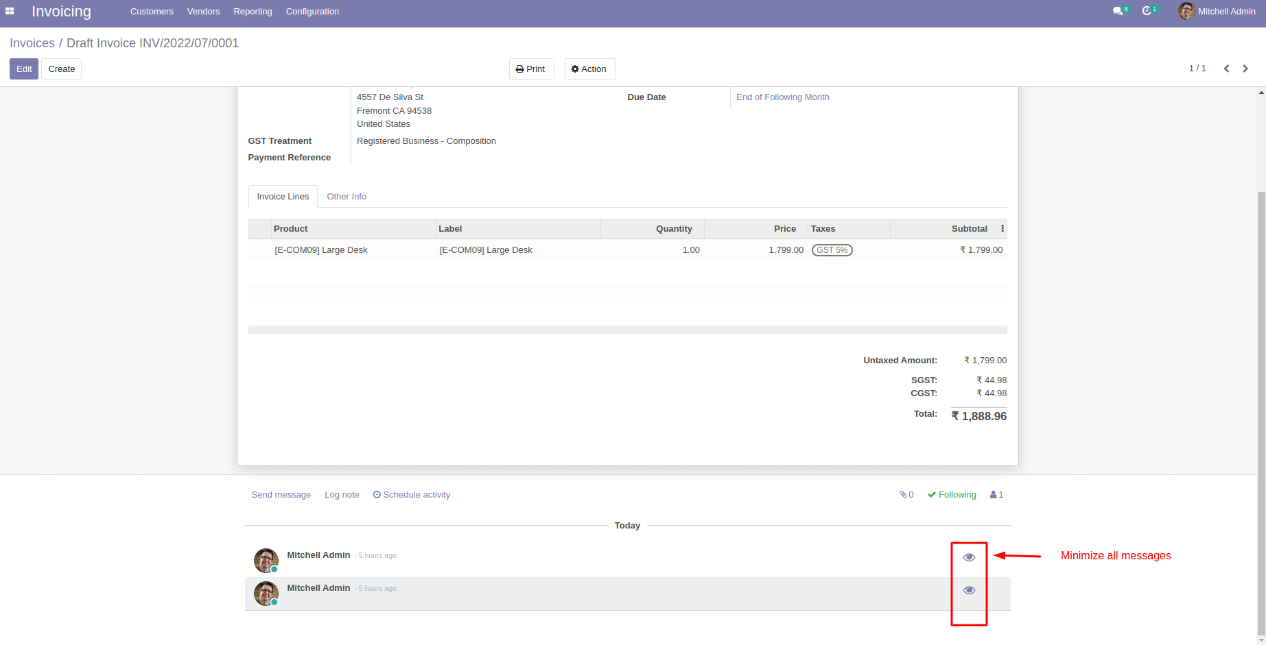 Mail Chatter Toggle - You can toggle mail chatter by using this module. | Mail | Discuss | Chatter | Mail Chatter | Toggle | Inbox | Mail Chatter Toggle | Minimize and Maximize Mail Chatter | Mail Chat Toggle | Chat Log