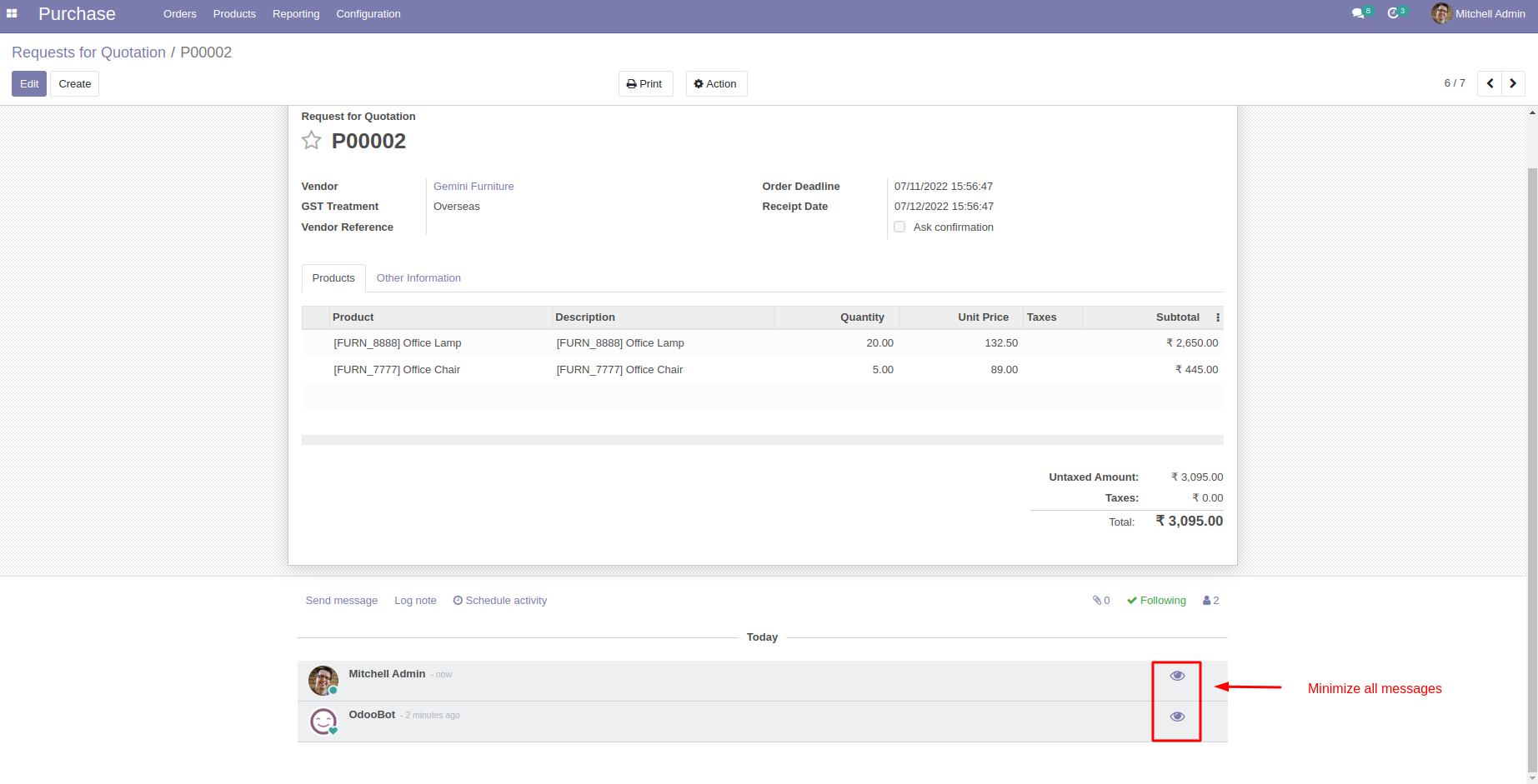 Mail Chatter Toggle - You can toggle mail chatter by using this module. | Mail | Discuss | Chatter | Mail Chatter | Toggle | Inbox | Mail Chatter Toggle | Minimize and Maximize Mail Chatter | Mail Chat Toggle | Chat Log