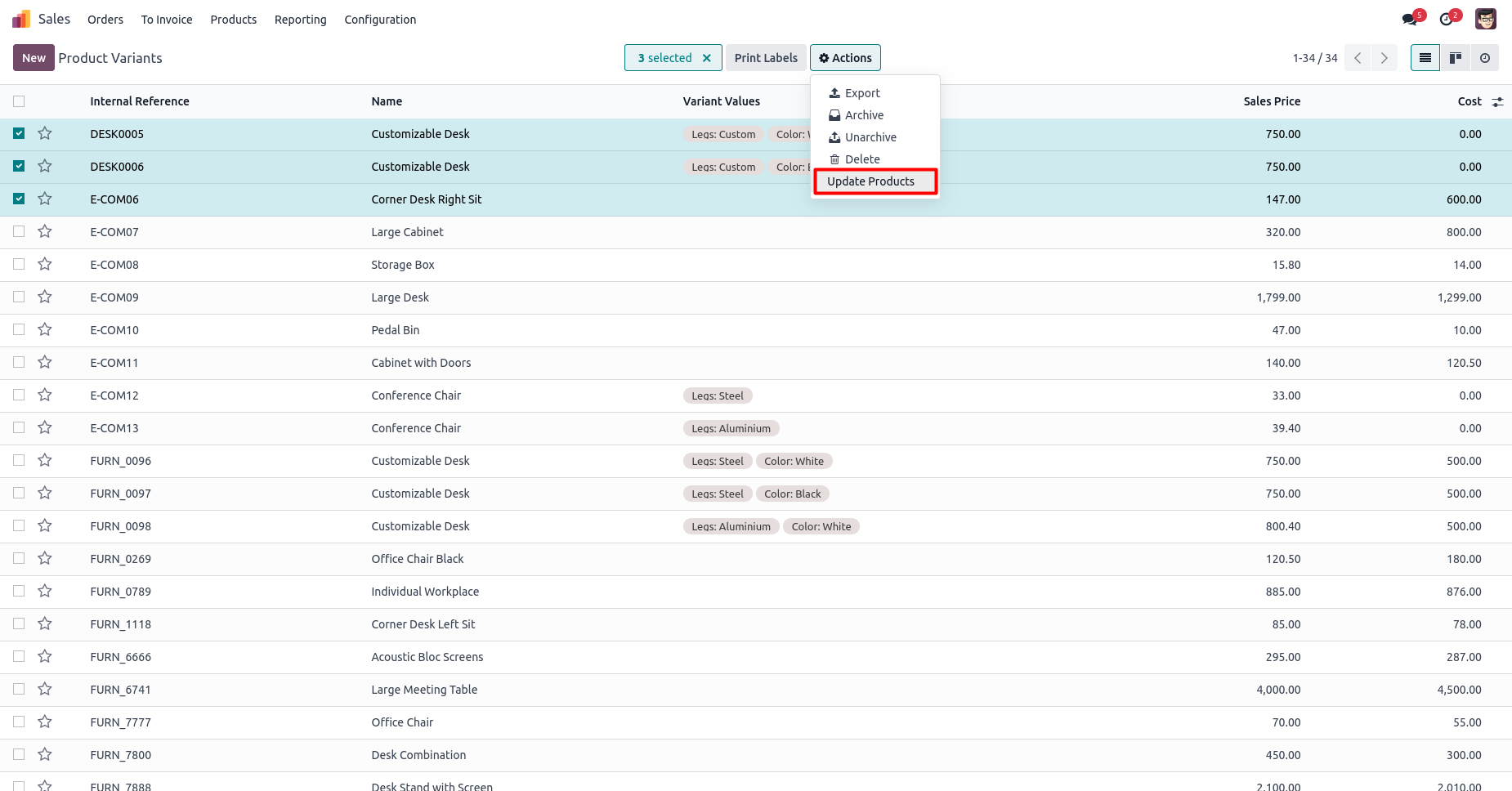 Mass Update Product For Taxes and Accounts