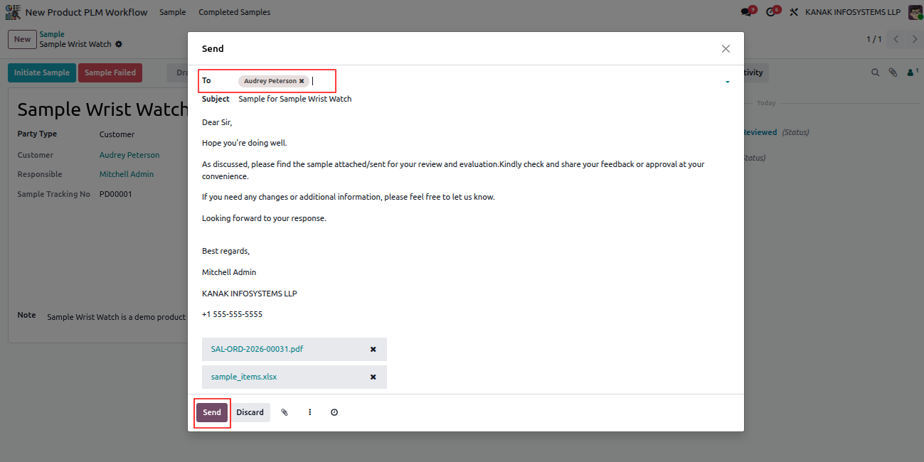 Send Sample Initiation Email