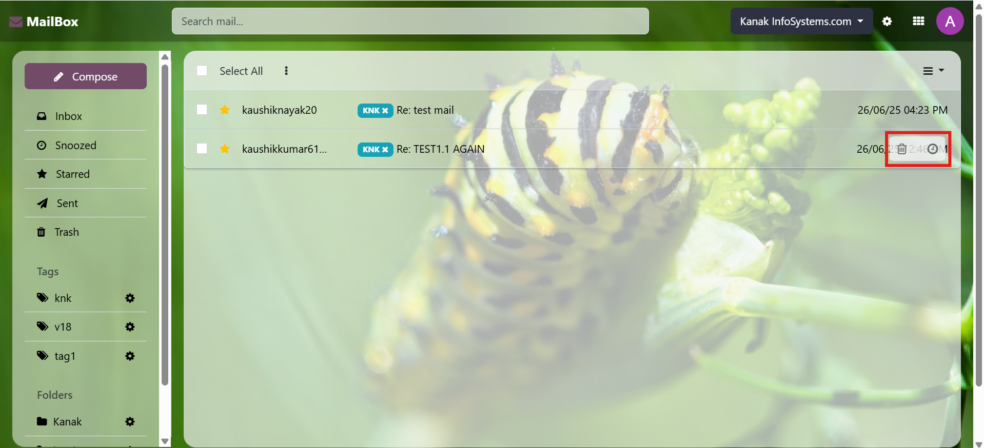 Mailbox (Odoo Inbox) - 
        This module is used to send or receive mail through the recipient, user can do the following types of message-send message, inbox message, starred or unstarred message, etc.
    