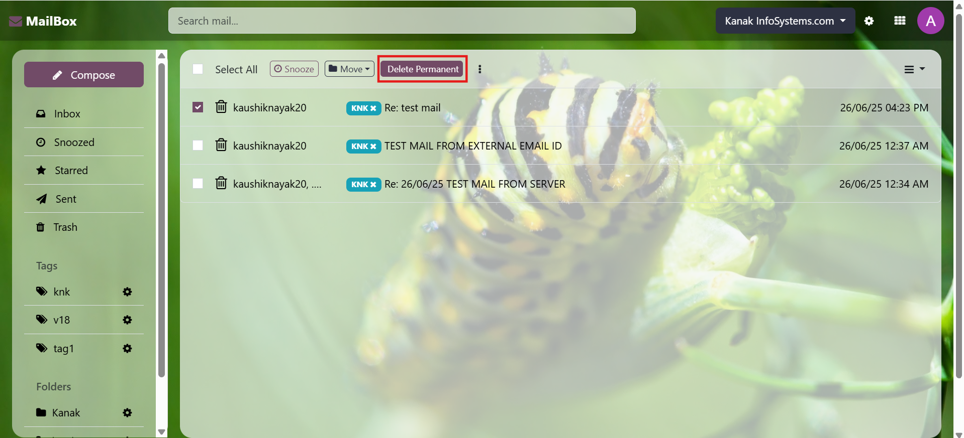 Mailbox (Odoo Inbox) - 
        This module is used to send or receive mail through the recipient, user can do the following types of message-send message, inbox message, starred or unstarred message, etc.
    