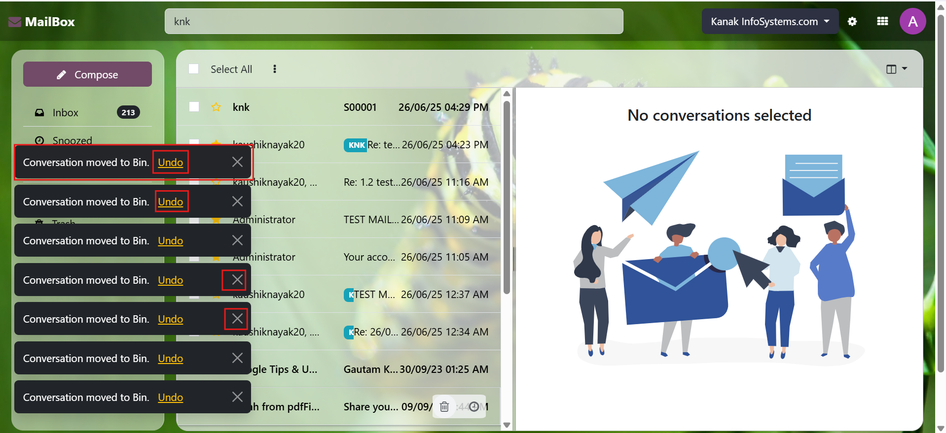 Mailbox (Odoo Inbox) - 
        This module is used to send or receive mail through the recipient, user can do the following types of message-send message, inbox message, starred or unstarred message, etc.
    