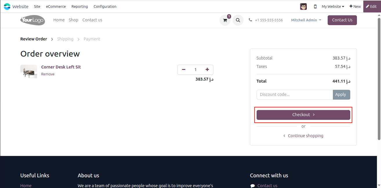 Checkout Page