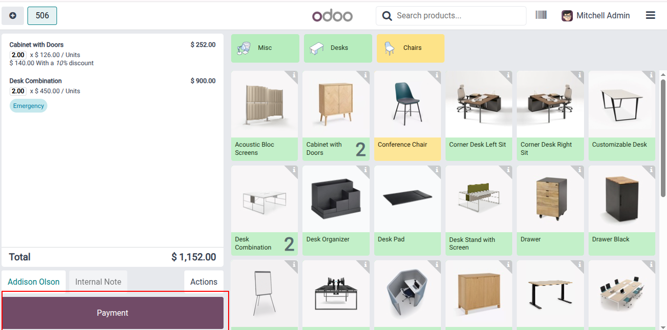 Payment Screen