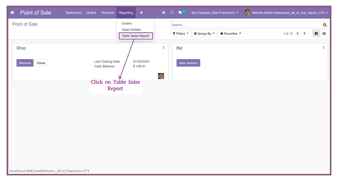 POS Table Sales Report - This module Provides the Features to get the Tablewise report in POS. In this report, we specifies details like Table number, Date, Price,customer name, Invoice details, Product name, etc. This module helps to keep track of the POS Table Sales Details.| Point Of Sale  | POS | POS Table Sales Reports | POS Reports | Table wise Sales Reports | Hourly Reports | Invoice Based Reports | Journal Based Reports | Order Of Per Session | Product | Product Category | Product Quantity | Session Based Reports |  Automatic Report Generator |
