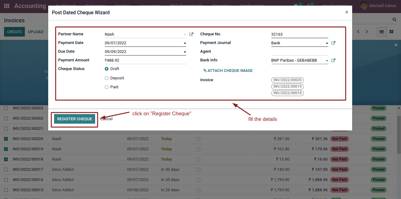 Post Dated Cheque Management - Post Dated Cheque | PDC | Cheque Paymnet | Cheque | Post Cheque