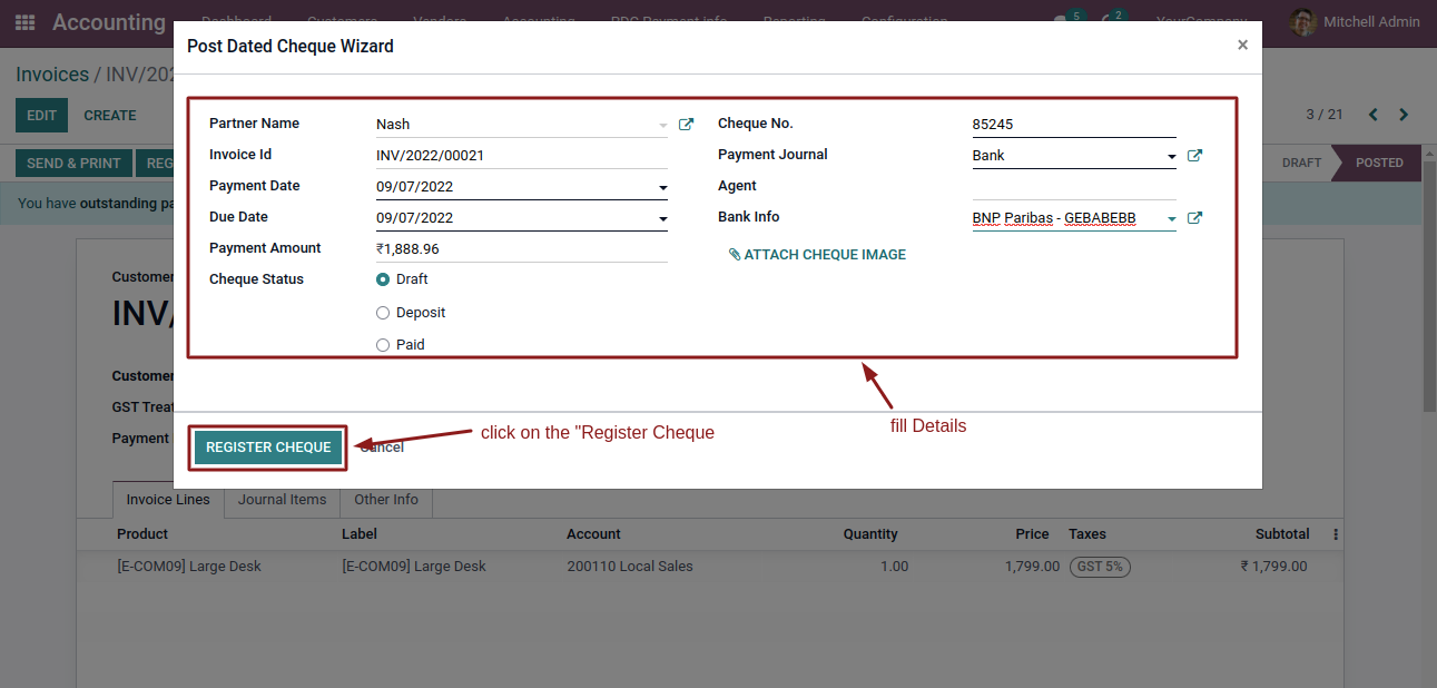 Post Dated Cheque Management - Post Dated Cheque | PDC | Cheque Paymnet | Cheque | Post Cheque