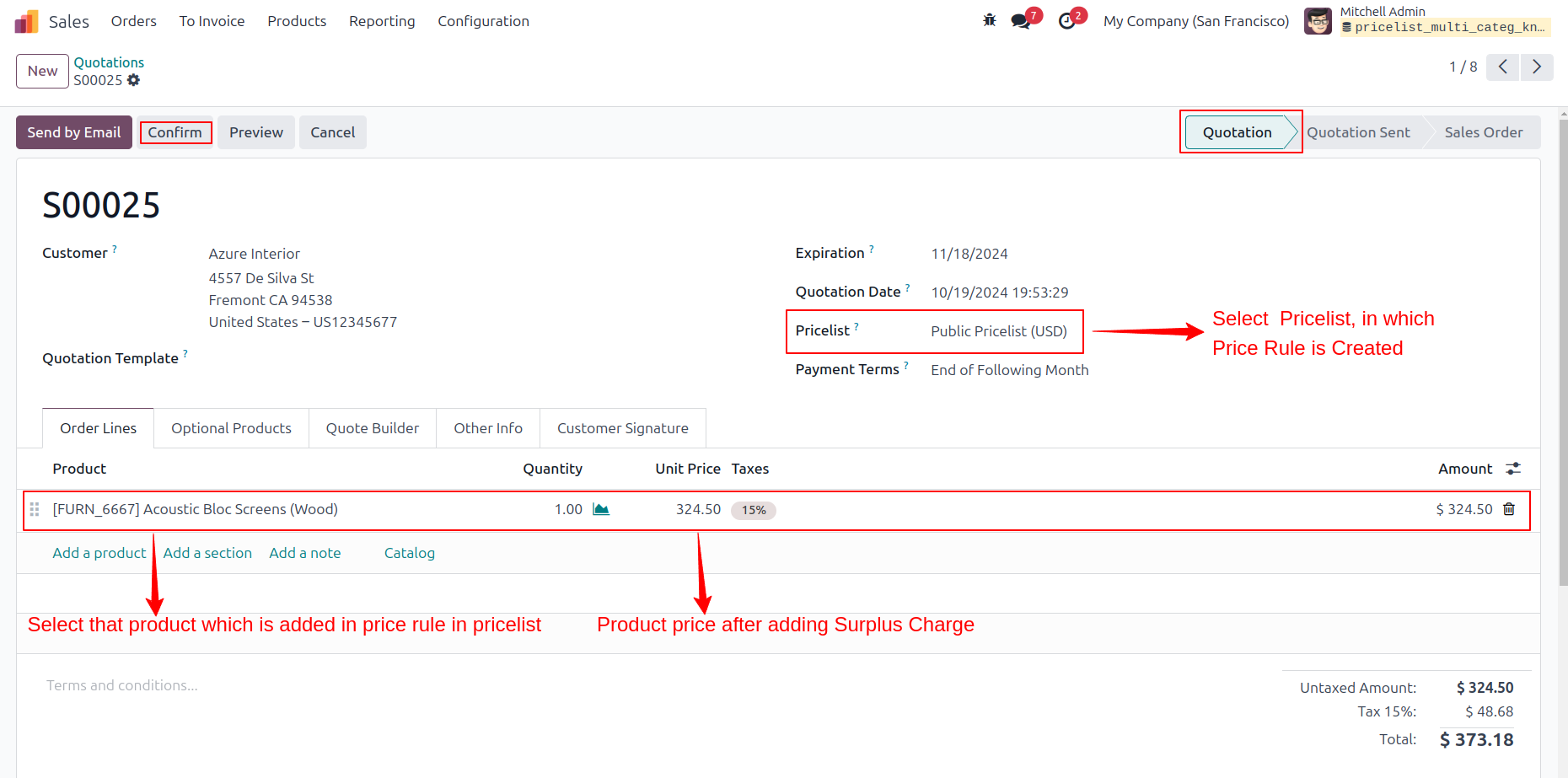 Product Surcharge