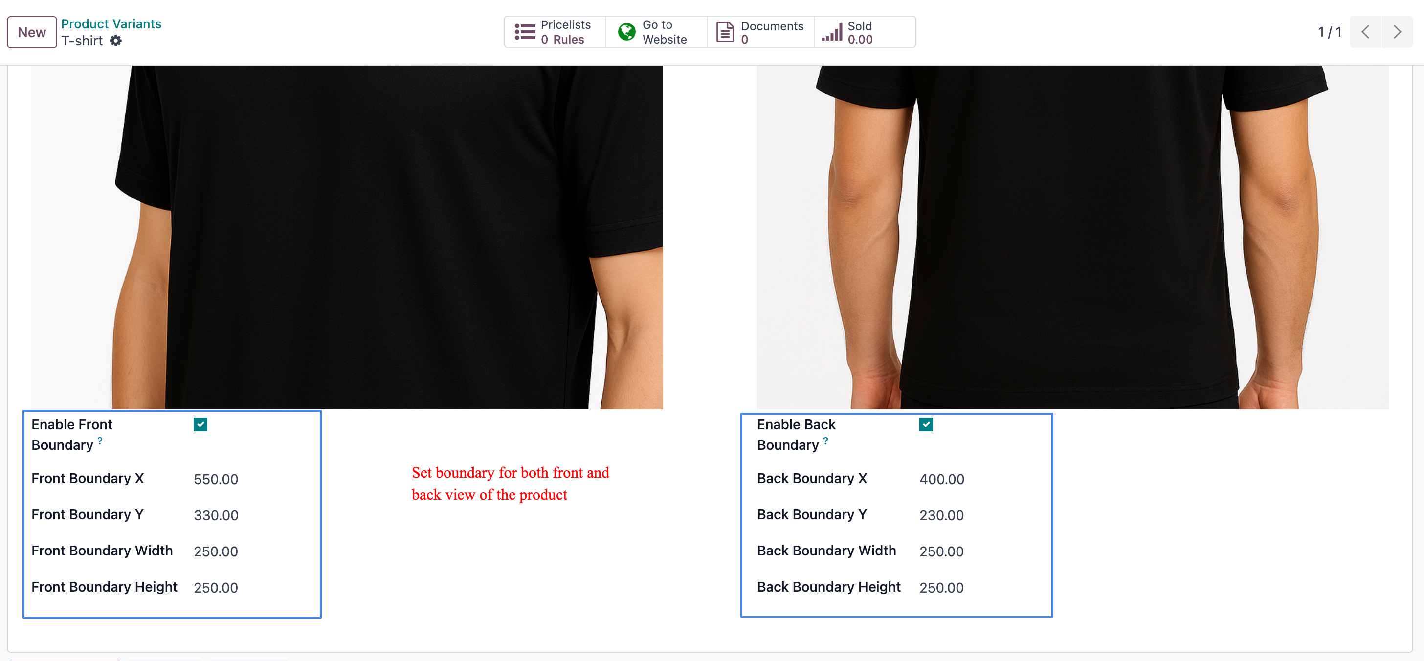 Product Personalization Setting