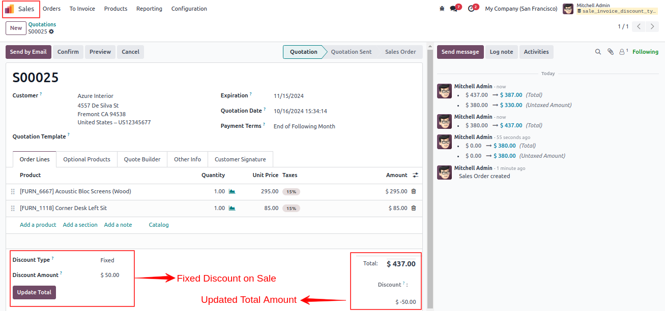 Global Discount On Sale Orders & Invoices