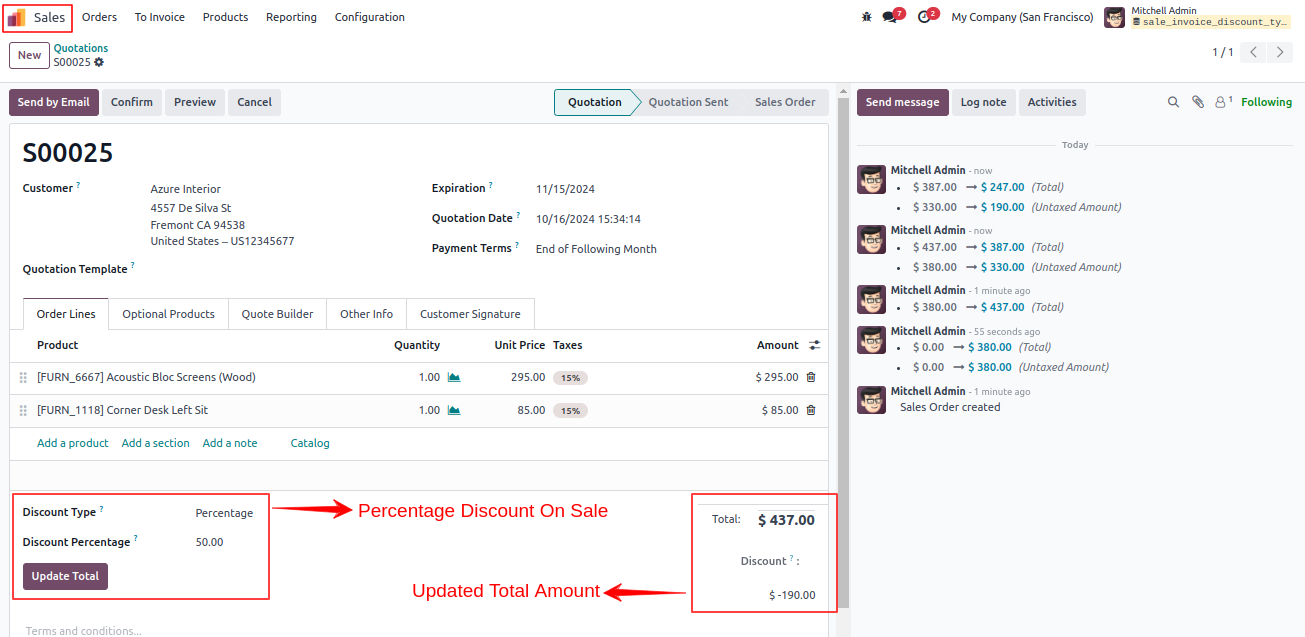 Global Discount On Sale Orders & Invoices