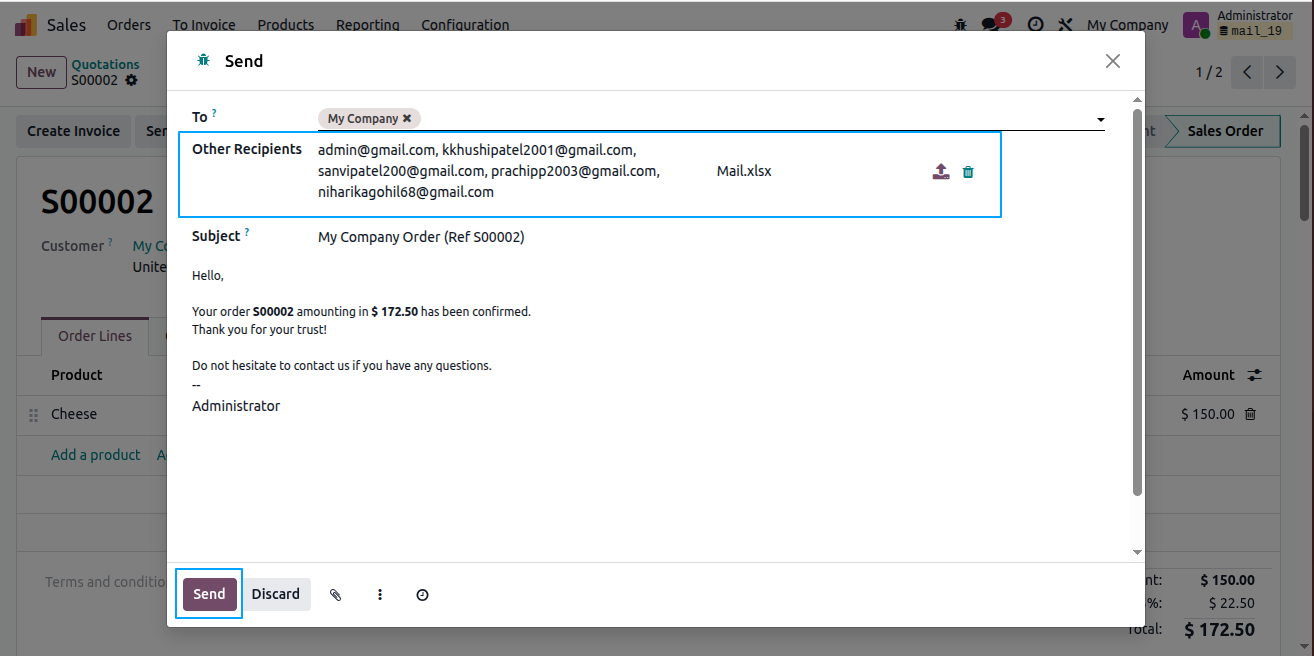 Send Email Without Partner
