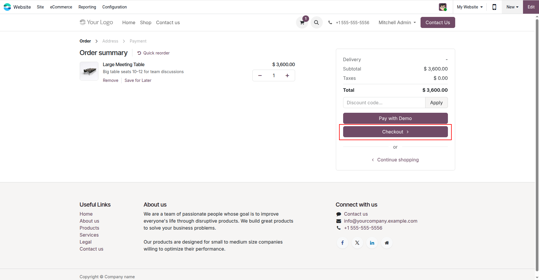 Website Checkout