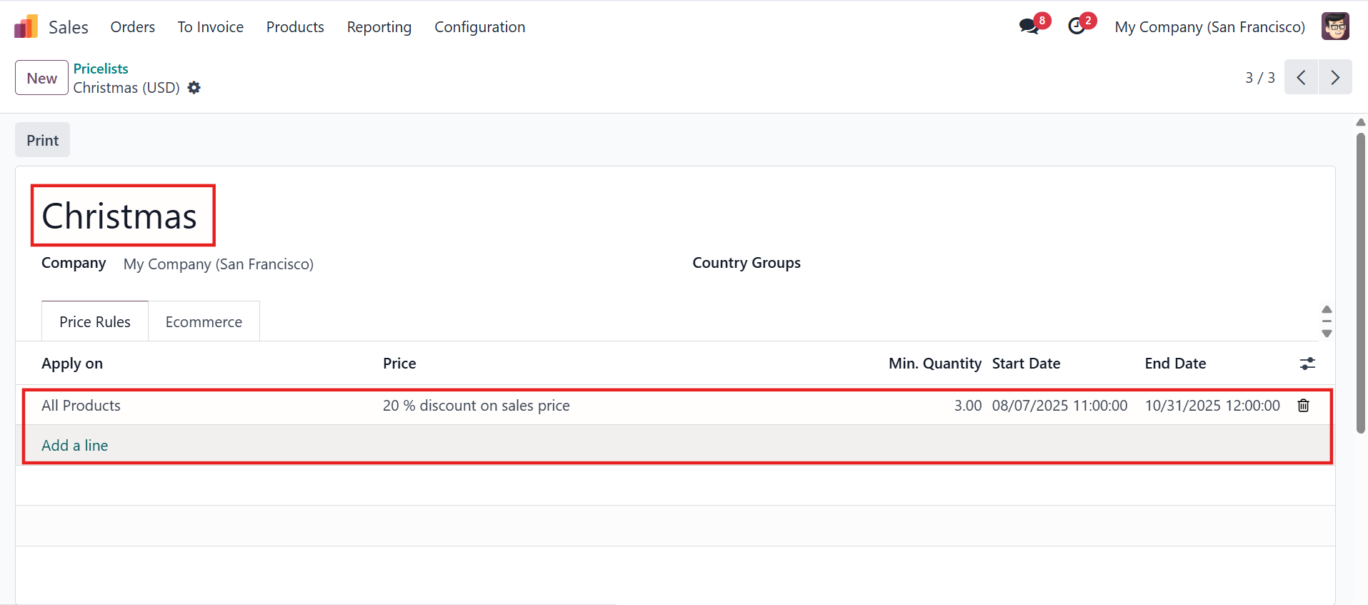 Web Price Rule