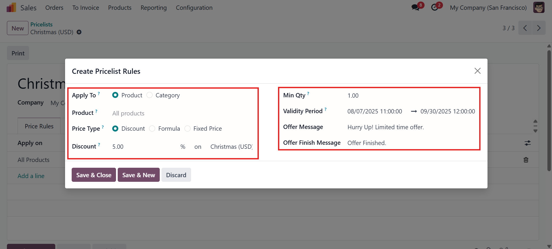 web price list
