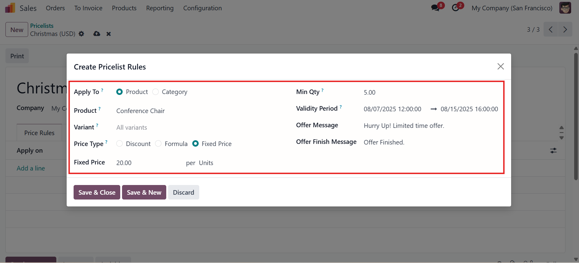 web price list