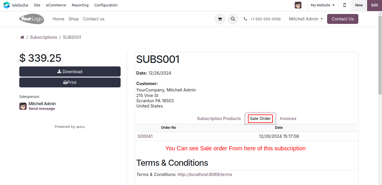 Website Product Subscription Management