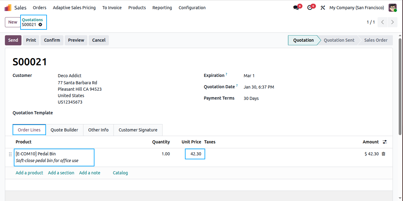 Create Quotation