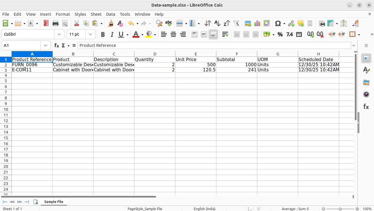 Import Mass Product to Purchase