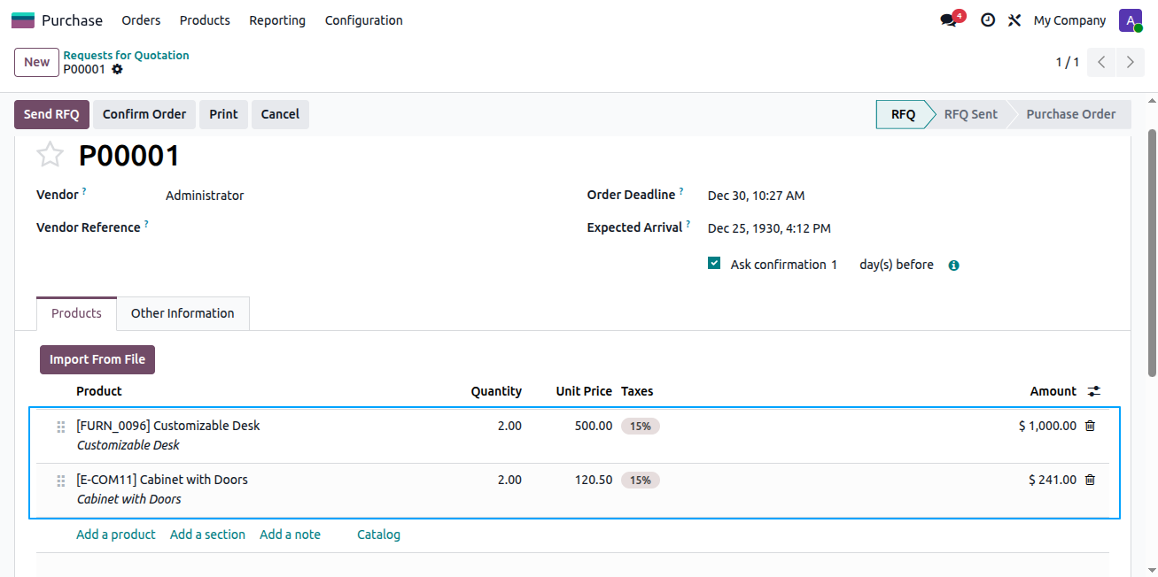 Import Mass Product to Purchase