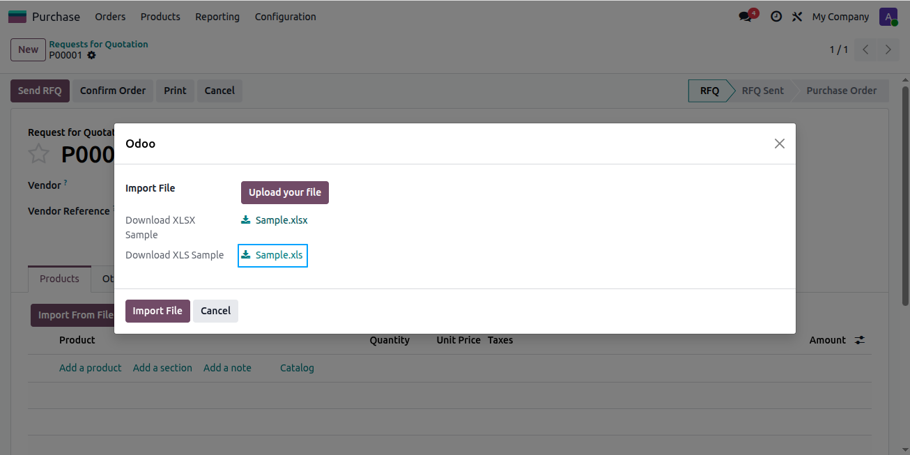 Import Mass Product to Purchase