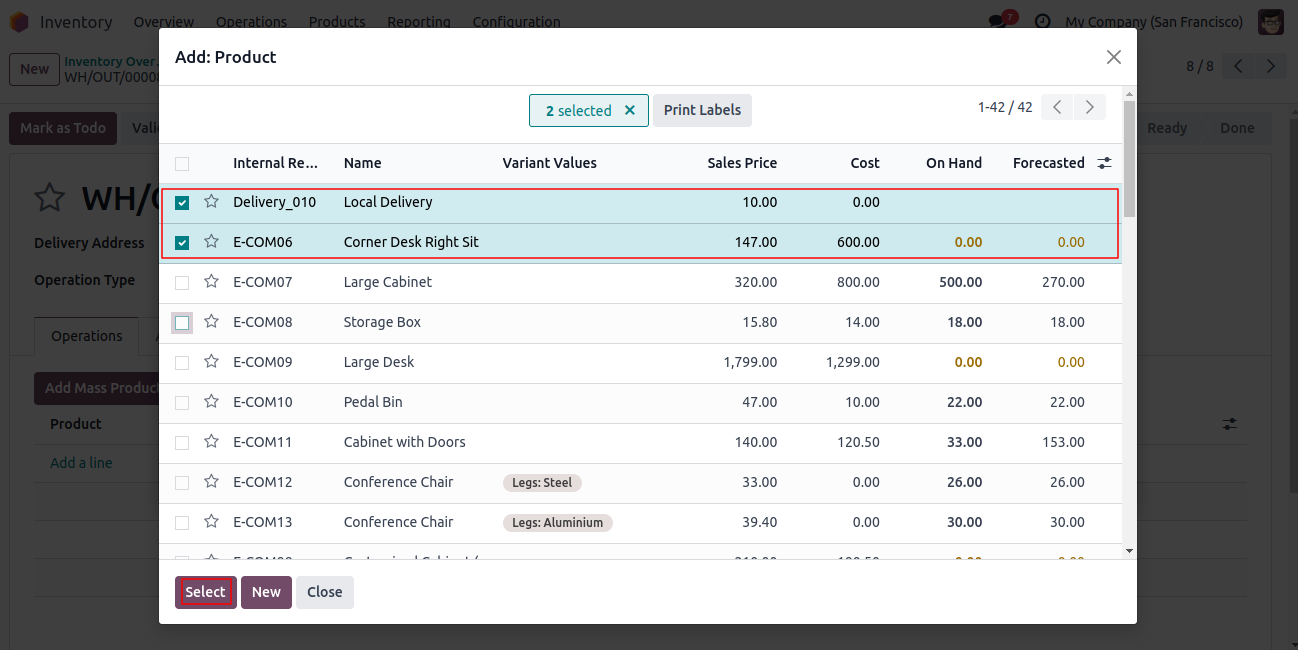 Add Mass product to Transfers