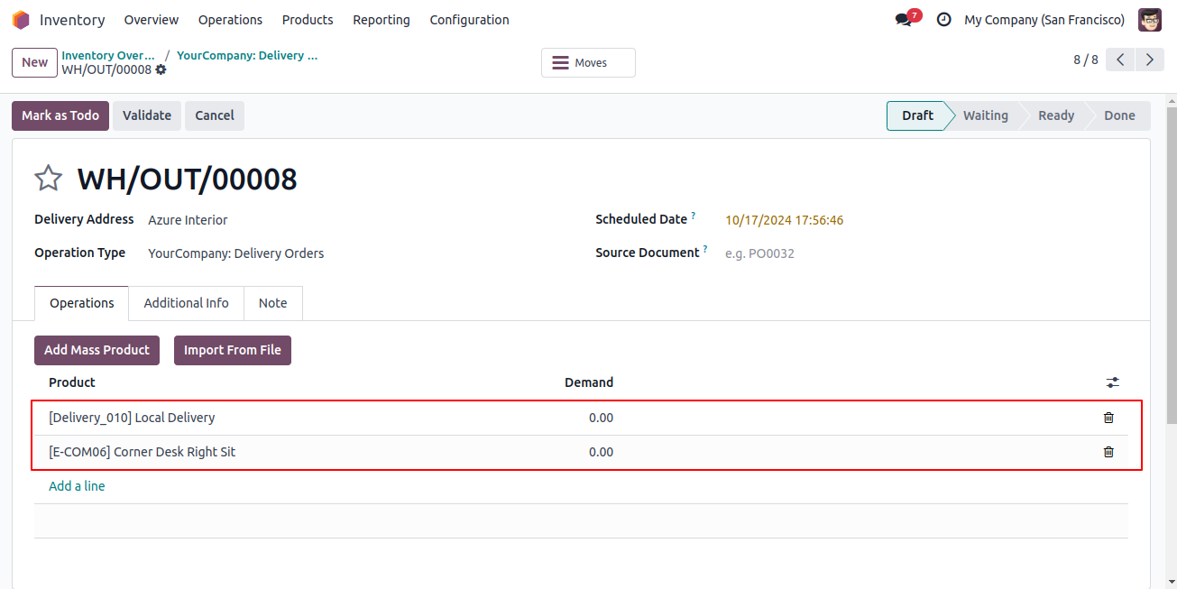 Add Mass product to Transfers