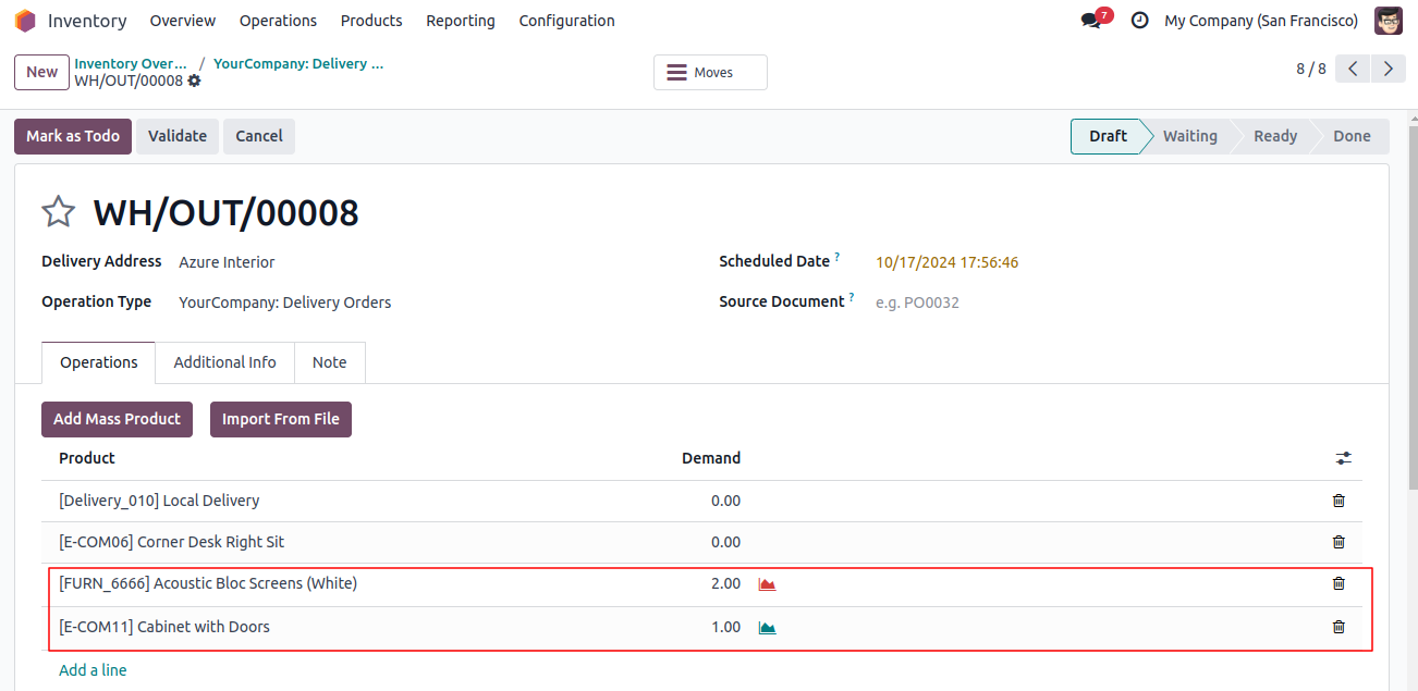 Add Mass product to Transfers
