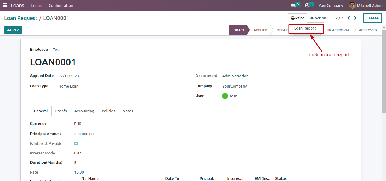 Advance Loan - loan to employees policy | employee based loans | loan policy for employees | employee loan policy | employee loans and advances | employee loans policy | loan management system open source | open source loan management system | employee loans through payroll | employee loan programs | loans to staff | advanced employee loan management | Odoo loan management advanced | employee loan and advance concept in odoo | employee loan |open hrms loan management