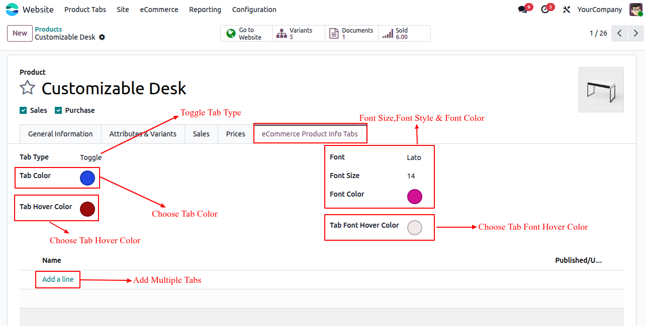 Website Advance Product Tabs