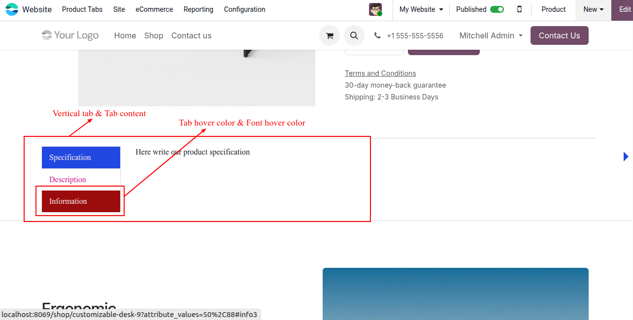 Website Advance Product Tabs