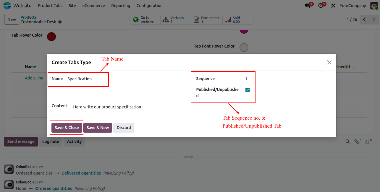 Website Advance Product Tabs