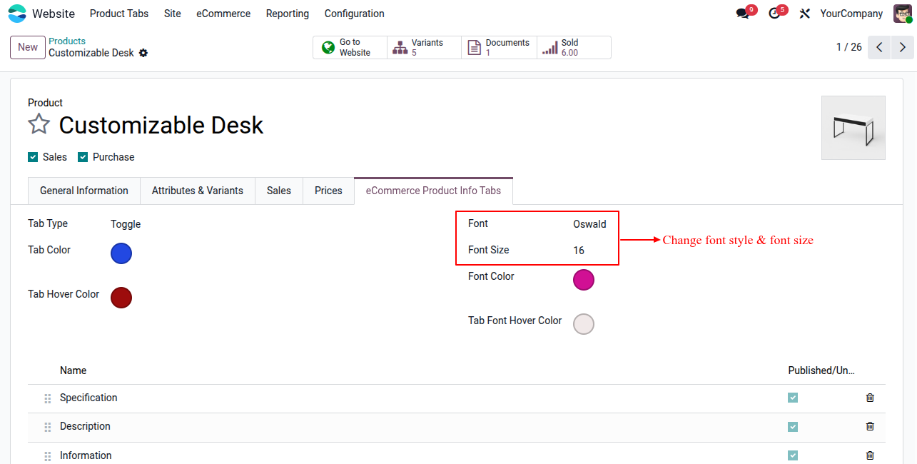 Website Advance Product Tabs