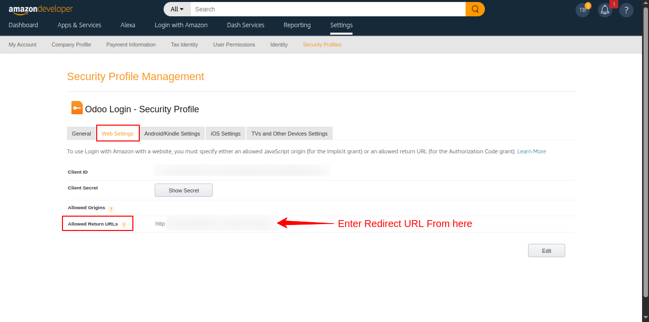 Sign in with Amazon