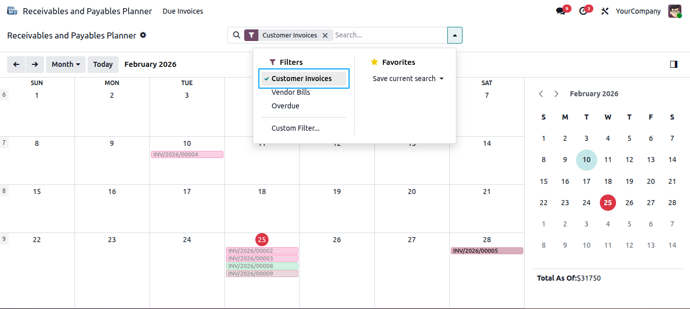 Receivables & Payables Planner