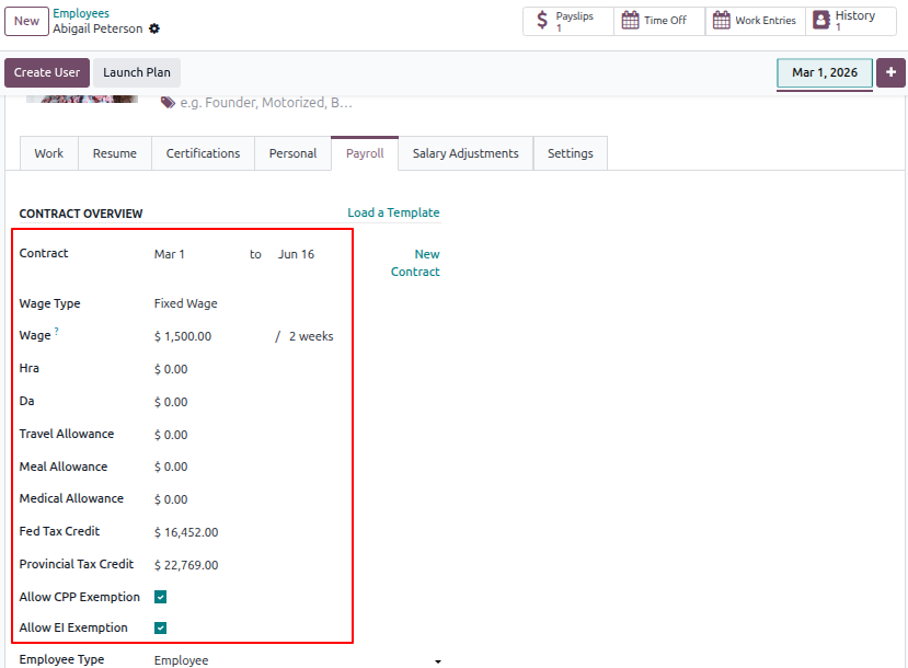 Employee Payroll Configuration