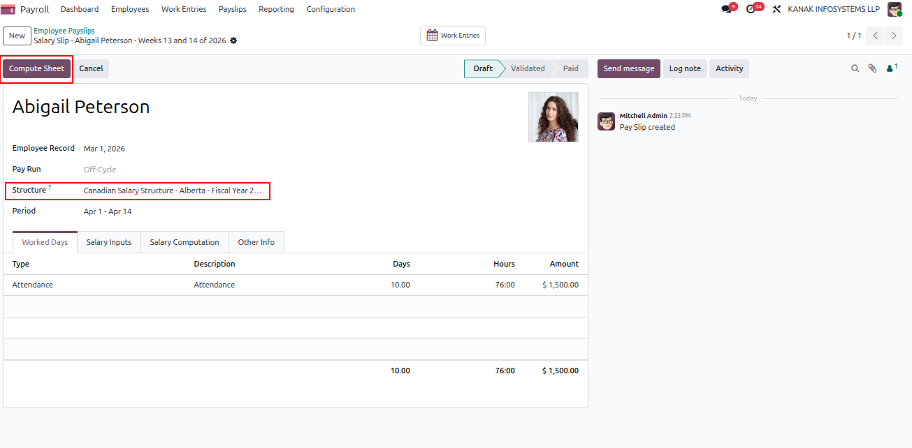 Create New Off-Cycle Payslip