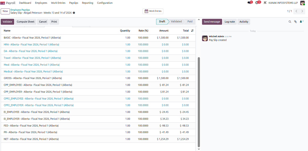 Salary Computation Tab