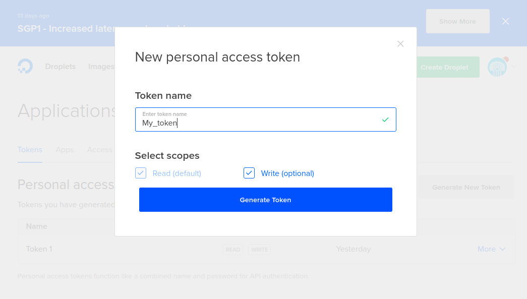 Digital Ocean Backup