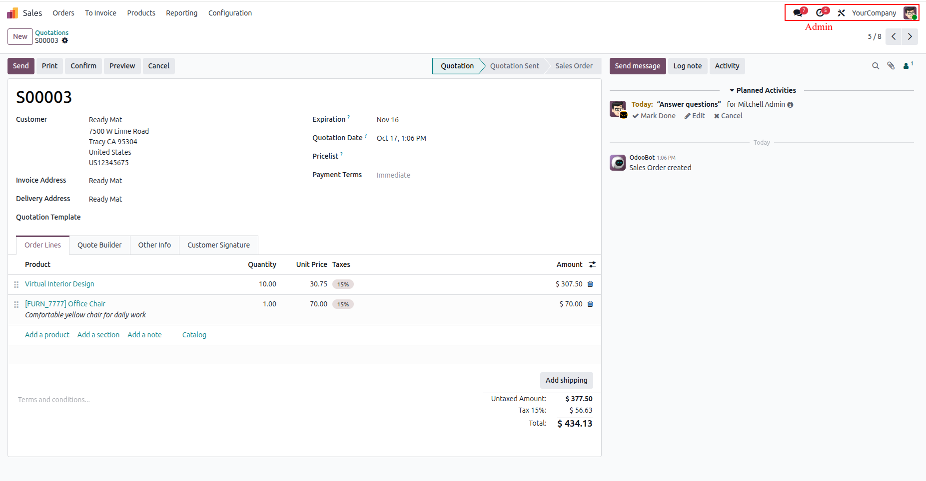 Chat Option in Sales