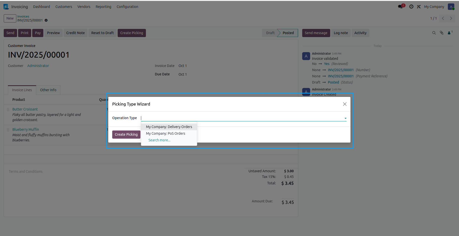 Create Delivery Order From Customer Invoice