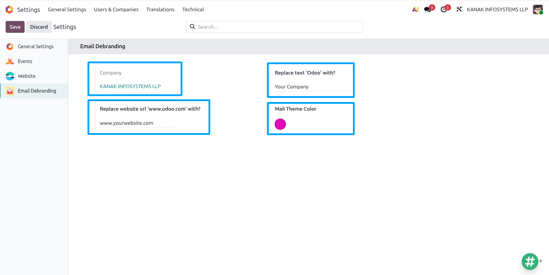 Dynamic Mail Configuration