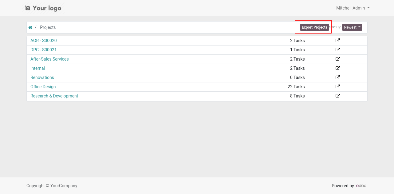 Export Projects Portal