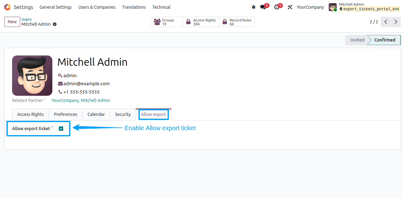 Export Tickets Portal