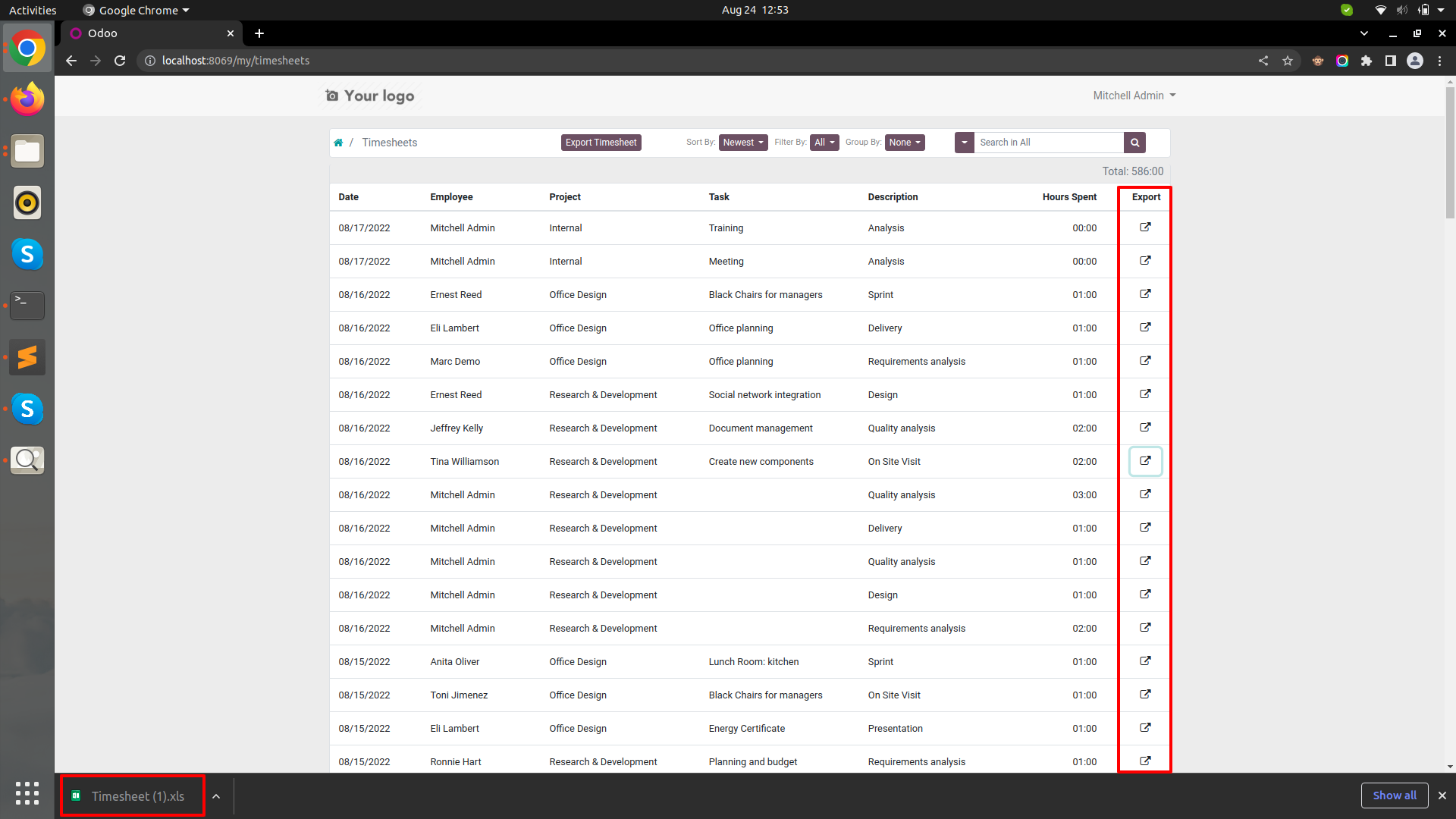 Export Timesheets Portal
